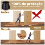 Kit com 16 Protetores de Piso em Silicone Para Pés de Cadeiras - vipzio