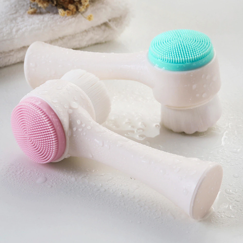 Escova Facial Para Limpeza e Massagem do Rosto Com Dupla Face