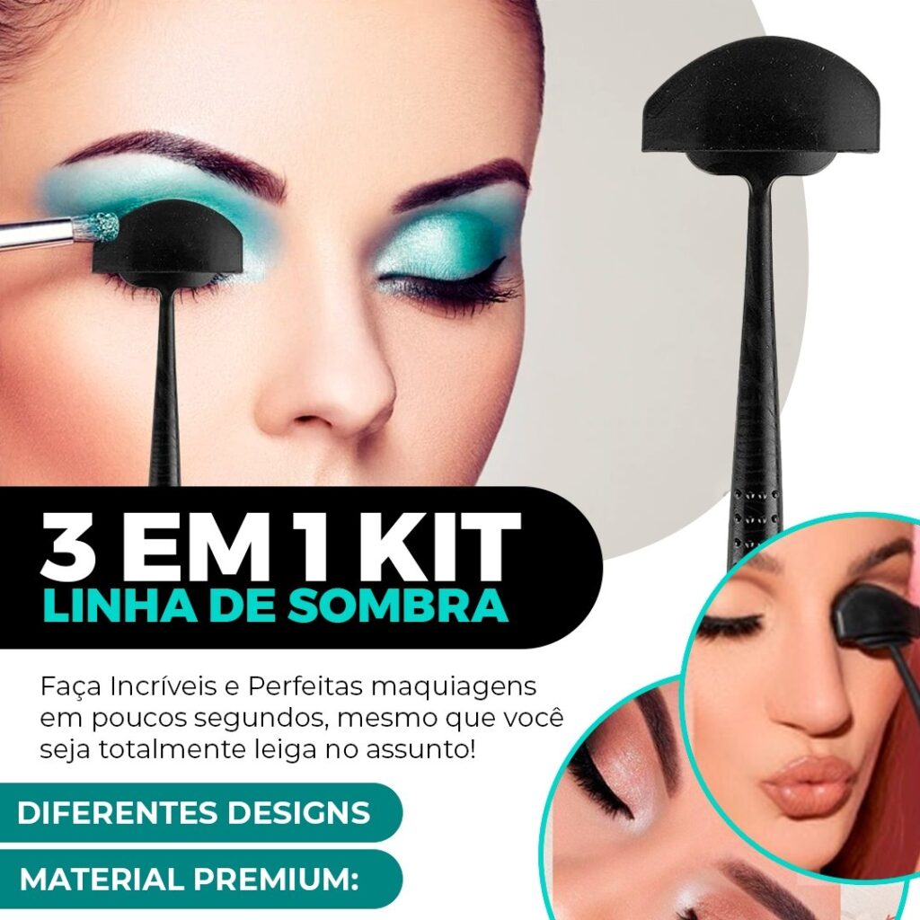 3 em 1 Kit Linha de Sombra - Acessório para maquiar sombra de olho - vipzio