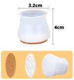 Kit com 16 Protetores de Piso em Silicone Para Pés de Cadeiras - vipzio