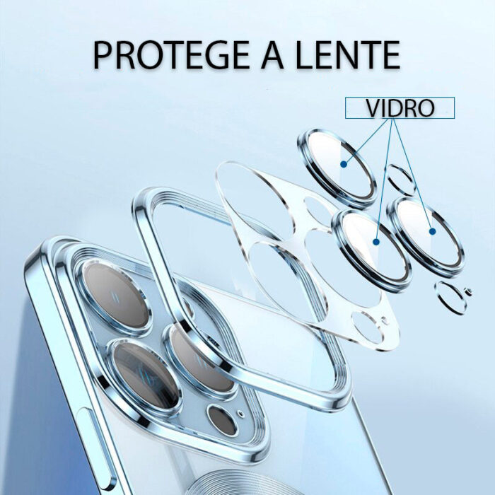 Capinha Magsafe Lente de Vidro iPhone