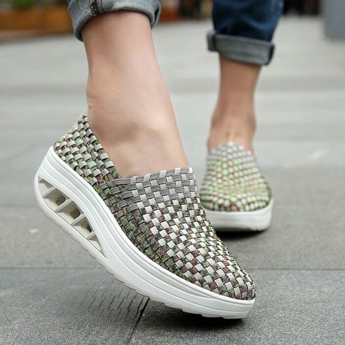Sapatos femininos com plataforma larga respirável confortável - vipzio