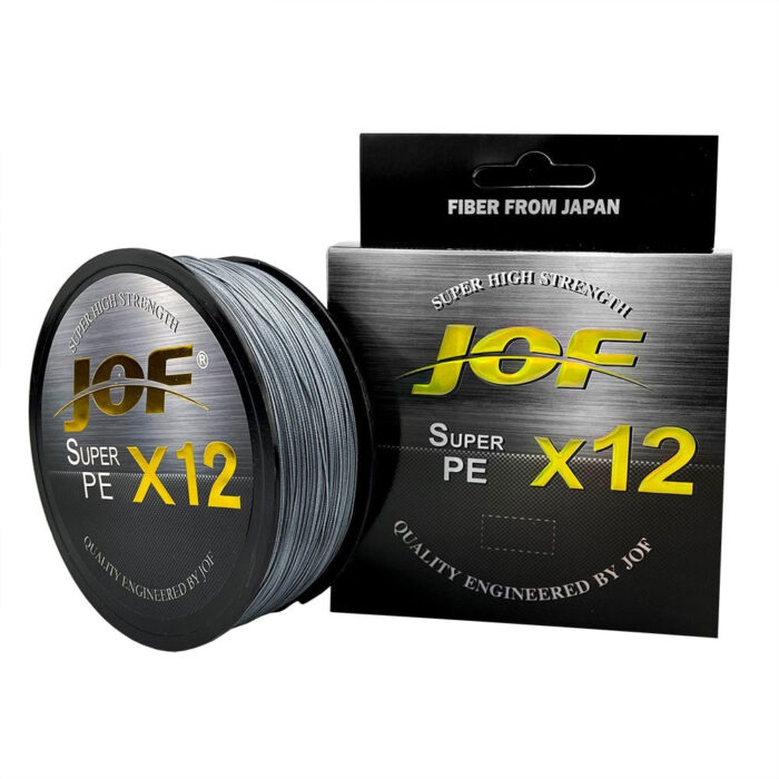 Linha de Pesca JOF Multifilamento X12 Fios Trançados 100/300/500mt - vipzio
