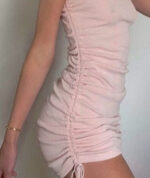 Vestido Rosa amarração lateral Carla - vipzio