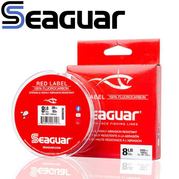 Linha de Pesca Monofilamento SEAGUAR RED LABEL 6LB-12LB Original Fluorcarbono 6LB-12LB 183m - vipzio