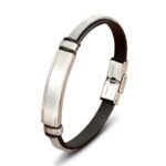 Pulseira Madri em Couro e Aço Inoxidável - vipzio