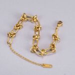 Pulseira Nós Ajustável banhada a Ouro18k em Aço Inoxidável - vipzio
