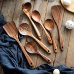 Conjunto 5 Utensílios de Cozinhas em Madeira Natural - vipzio