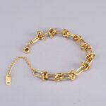 Pulseira Nós Ajustável banhada a Ouro18k em Aço Inoxidável - vipzio