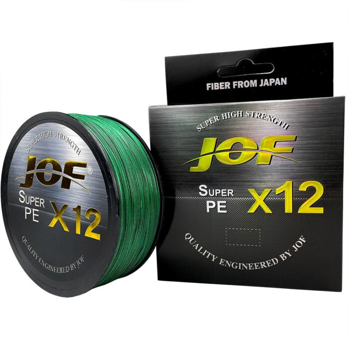 Linha de Pesca JOF Multifilamento X12 Fios Trançados 100/300/500mt - vipzio