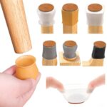 Kit com 16 Protetores de Piso em Silicone Para Pés de Cadeiras - vipzio