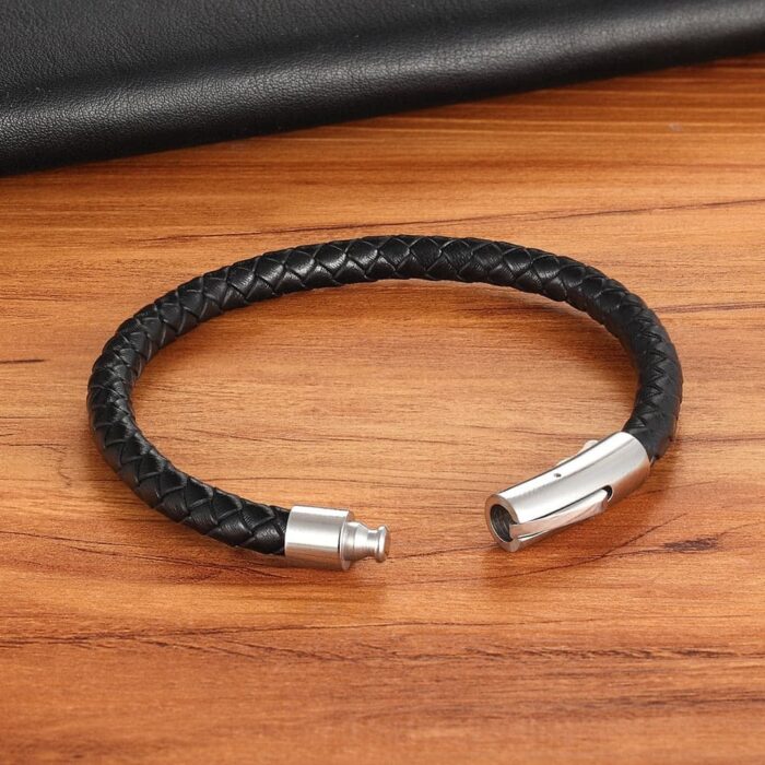 Pulseira Berlim em Couro e Aço Inoxidável - vipzio