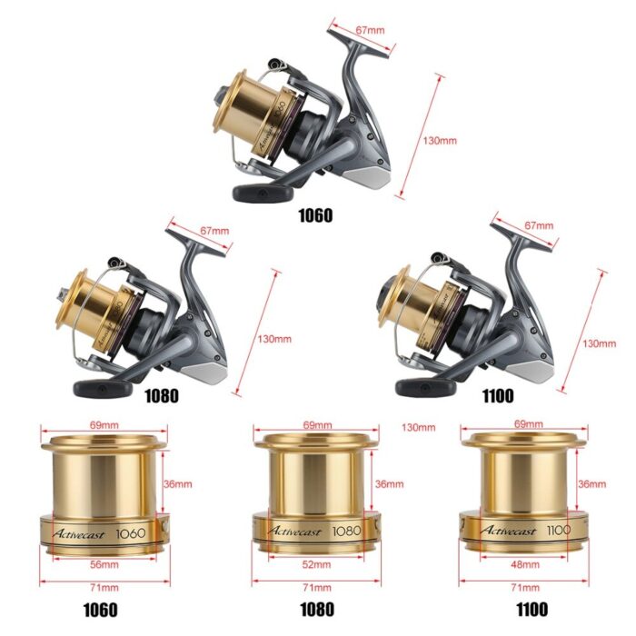 Molinete ACTIVECAST SHIMANO 1050 1060 1080 1100 Recolhimento 3.8:1 Max Drag: 15kg - vipzio