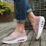 Sapatos femininos com plataforma larga respirável confortável - vipzio