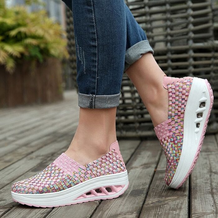 Sapatos femininos com plataforma larga respirável confortável - vipzio