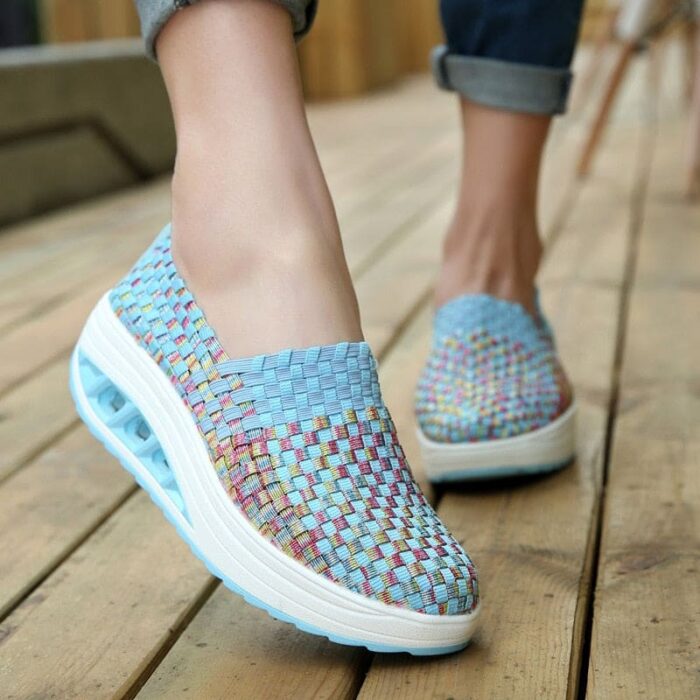 Sapatos femininos com plataforma larga respirável confortável - vipzio