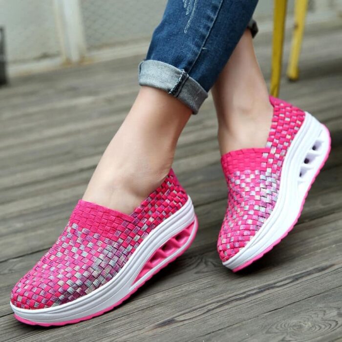 Sapatos femininos com plataforma larga respirável confortável - vipzio