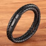 Pulseira Munique em Couro e Aço Inoxidável - vipzio