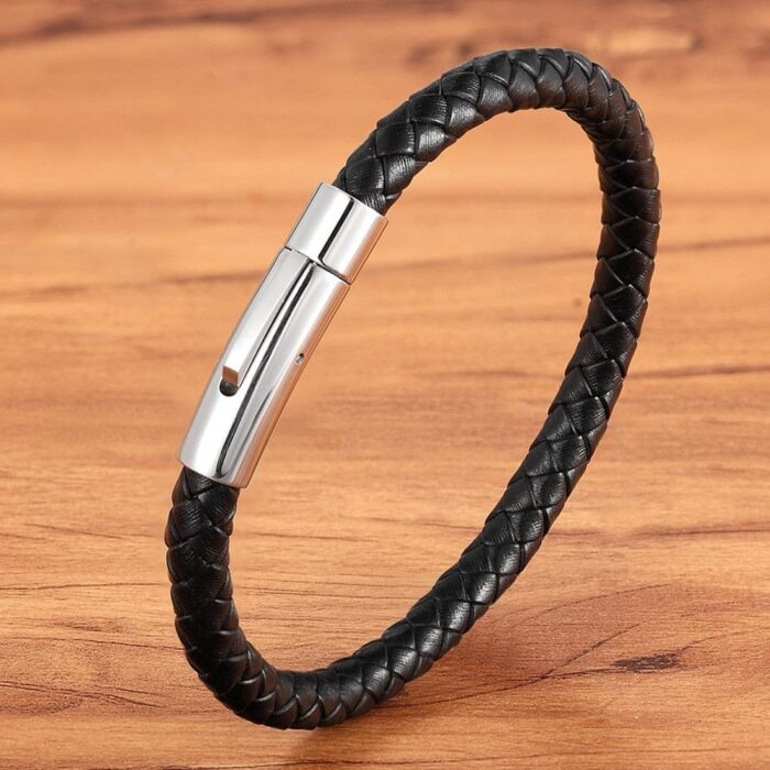 Pulseira Berlim em Couro e Aço Inoxidável - vipzio