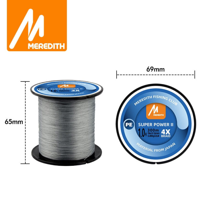 Linha de Pesca Multifilamento Meredith X4 Fios Trançados 300m - vipzio