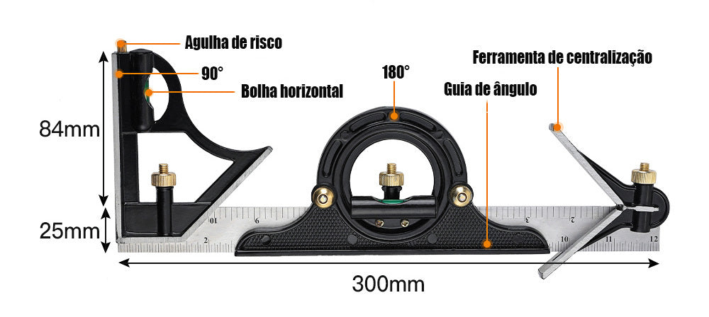 Esquadro combinado multifuncional