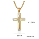 Colar Crucifixo em Aço Inoxidável - vipzio