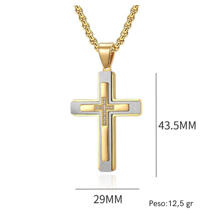 Colar Crucifixo em Aço Inoxidável - vipzio
