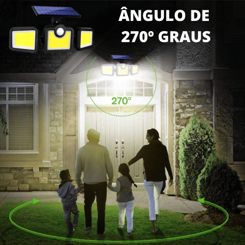 Refletor Led Solar Com 3 Cabeças 800W - EcoLight