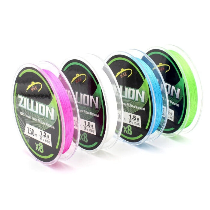 Linha de Pesca Japonesa Zillion Multifilamento X8 Fios Trançados 150m - vipzio