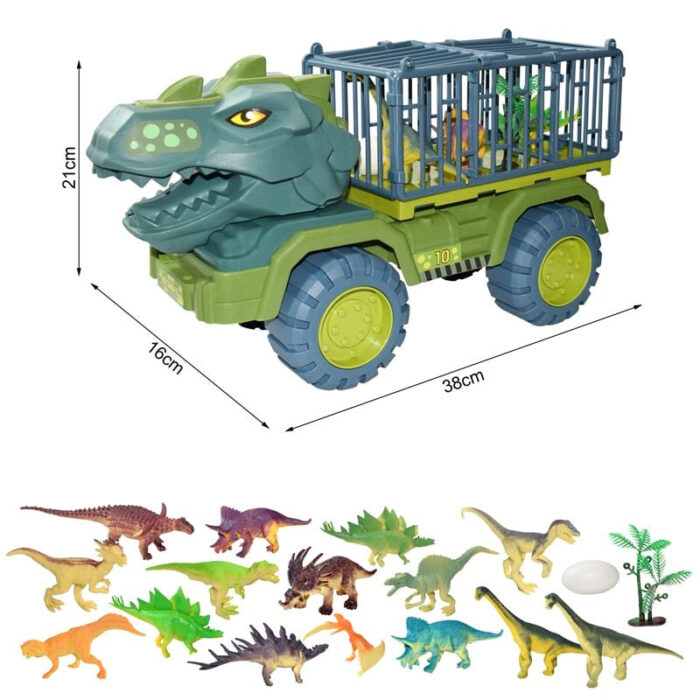 Caminhão Dinossauro Rex + Brinde (15 Dinossauros + Ovo) - vipzio