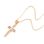 Colar Crucifixo Linhas em Aço Inoxidável - vipzio