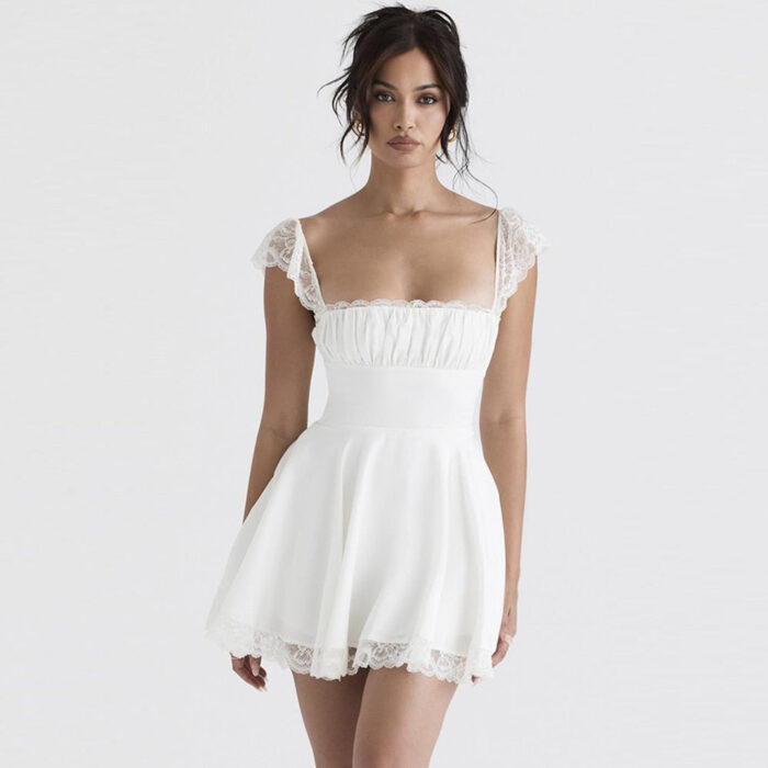 Vestido Passione renda branco - vipzio