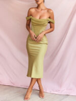 Vestido Midi Cetim FIORENZA - vipzio