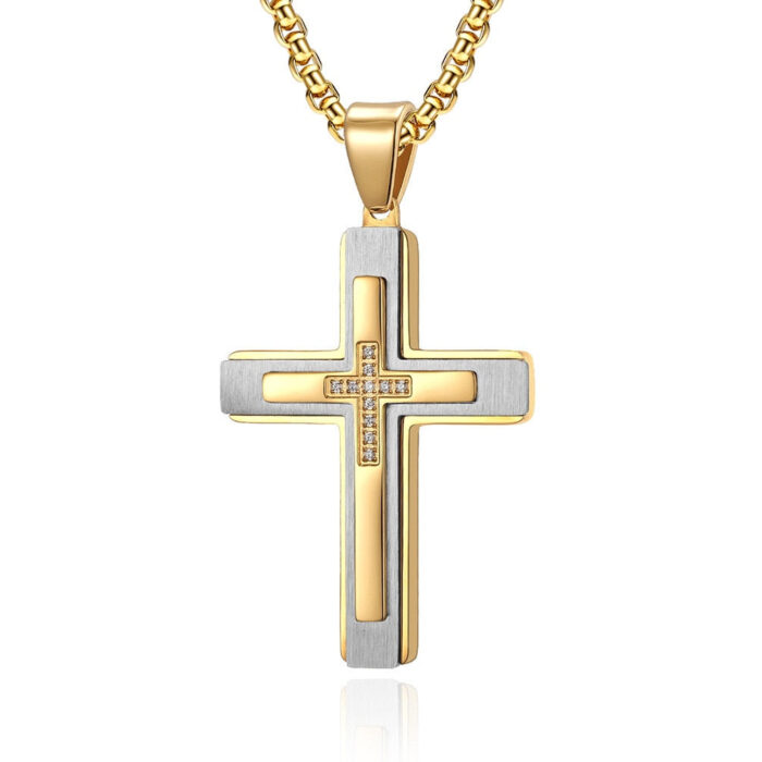 Colar Crucifixo em Aço Inoxidável - vipzio