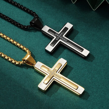 Colar Crucifixo em Aço Inoxidável - vipzio