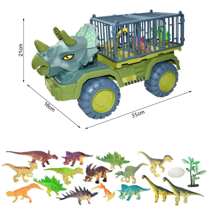 Caminhão Dinossauro Rex + Brinde (15 Dinossauros + Ovo) - vipzio