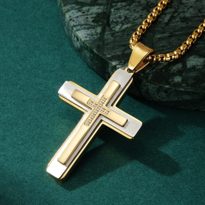 Colar Crucifixo em Aço Inoxidável - vipzio