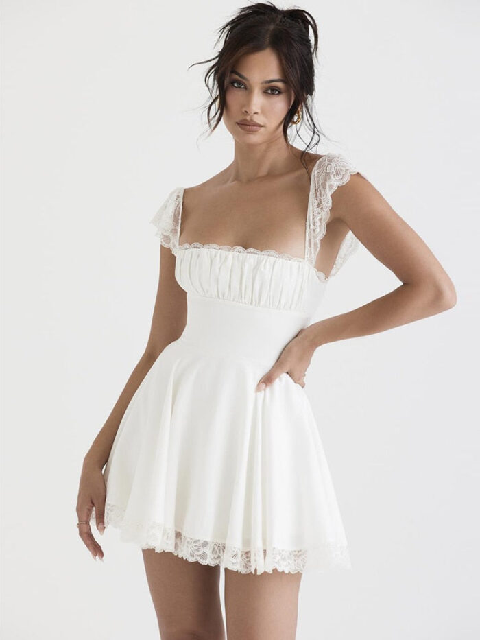 Vestido Passione renda branco - vipzio