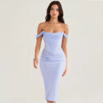 Vestido Midi Cetim FIORENZA - vipzio