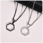 Colar Hexágono em Aço Inoxidável - vipzio