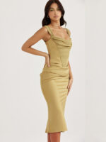Vestido Midi Cetim FIORENZA - vipzio