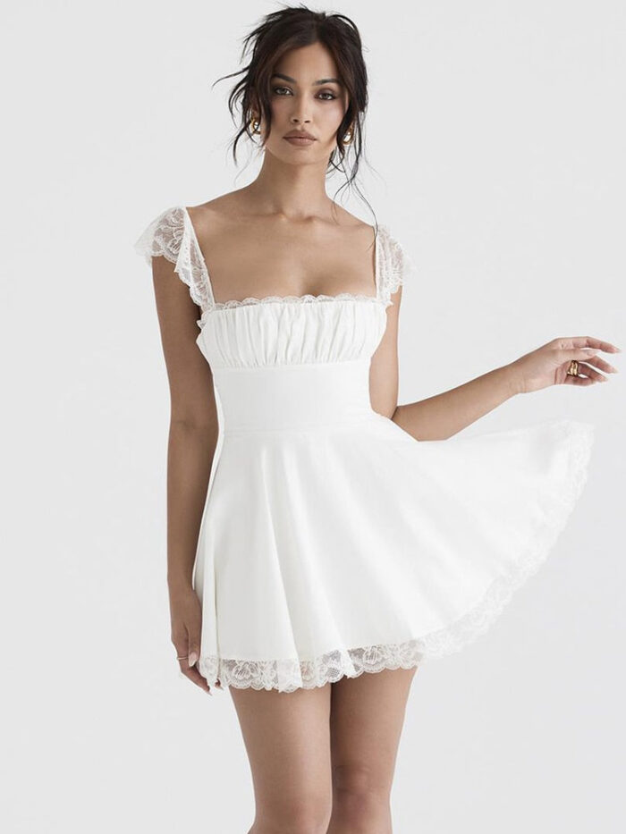 Vestido Passione renda branco - vipzio