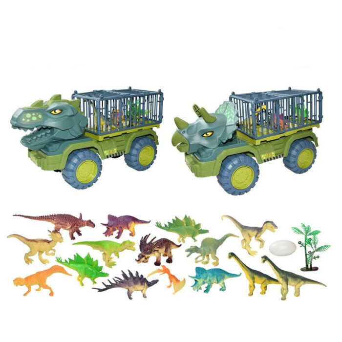 Caminhão Dinossauro Rex + Brinde (15 Dinossauros + Ovo) - vipzio