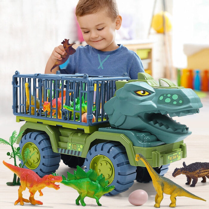 Caminhão Dinossauro Rex + Brinde (15 Dinossauros + Ovo) - vipzio