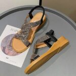 Sandália Rasteirinha Jasmine™ com Aplicação em Strass / A Top em Luxo, Requinte e Conforto Inigualável! - vipzio