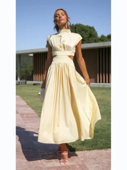 Vestido Dominique estilo 2 em 1 Cropped + Saia / O Mais Sútil, Confortável e Elegante!