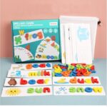Aprenda Inglês - Brinquedo Montessori de Madeira para ensinar Inglês - vipzio