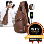 Bolsa Khalifa - Bolsa Transversal de Couro Masculina - vipzio
