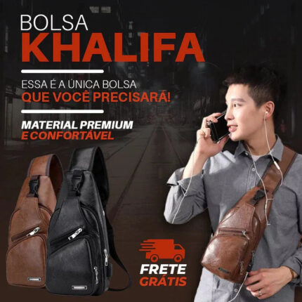 Bolsa Khalifa - Bolsa Transversal de Couro Masculina - vipzio
