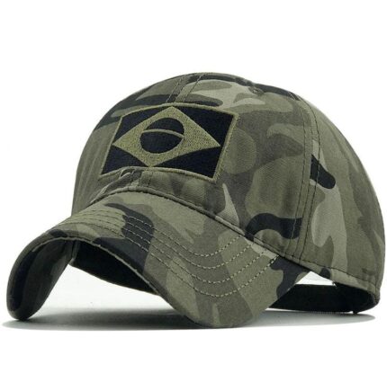 Boné Tático Pátria Amada Brasil Floresca Verde Camuflado